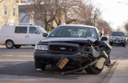 A car that got into an accident