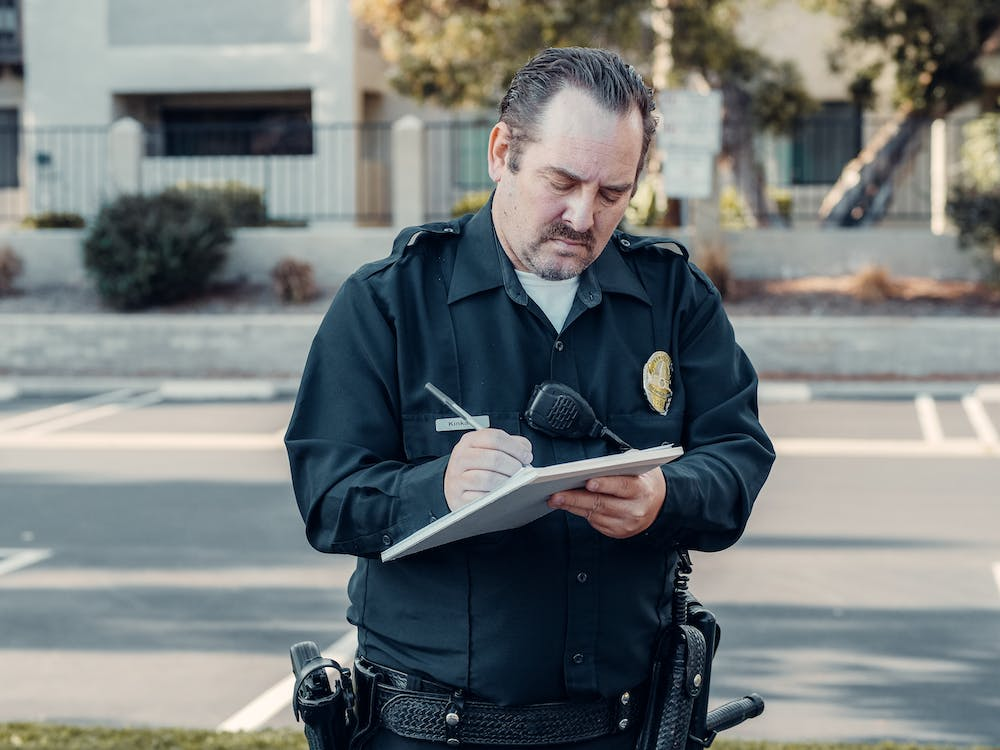 Officer revoking a driver’s license