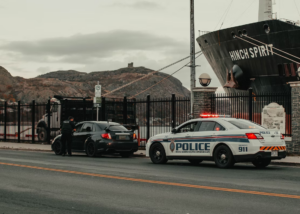 A car getting pulled over